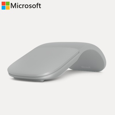 微软 Surface Arc 弯折蓝牙无线鼠标 亮铂金 弯折鼠标启动/关闭 多指触控手势 电池供电 多设备兼容