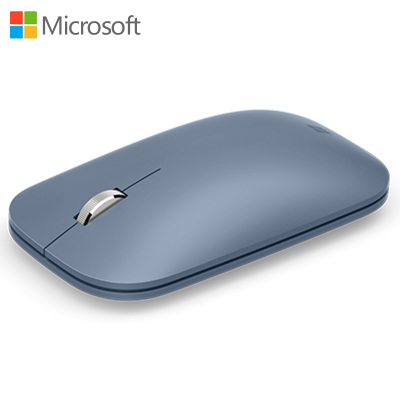微软 Surface Mobile Mouse 冰晶蓝 便携蓝牙无线鼠标 金属材质滚轮 电池供电 支持手机 平板 笔记本