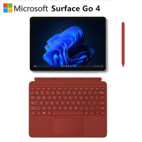 [配原装波比红键盘+触控笔]微软Surface Go4 10.5英寸 二合一平板电脑 亮铂金 N200 8G 64G 人脸识别 学生平板 轻薄笔记本