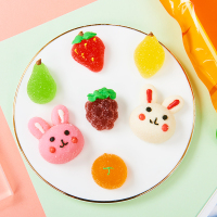 果历琦 卡通造型棉花糖创意礼盒装软糖幼儿园儿童分享糖果巧克力 休闲零食 小兔的家果汁棉花糖 休闲食品
