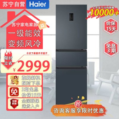 海尔(Haier)BCD-217WGHC3E9C9U1 217升家用小型薄一级能效变频风冷无霜全空间电冰箱