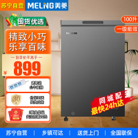 美菱(MeiLing)100升冷柜冷藏冷冻单温转换 薄壁嵌入一级能效断电保护节能冰柜 BC/BD-100DTCS
