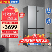 海尔(Haier)BCD-477WGHTDEDSP冰箱十字对开门477L容量 风冷变频 一级能效除味保鲜节能省电黑金净化