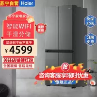 海尔(Haier)BCD-471WGHTDB9S9U1 471L十字双开四门零嵌入式超薄冰箱家用变温