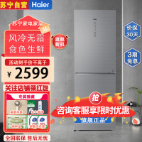 海尔(Haier)BCD-272WDCI 272L双开门家用风冷无霜变频节能出租冷藏冷冻一体式LED屏冰箱