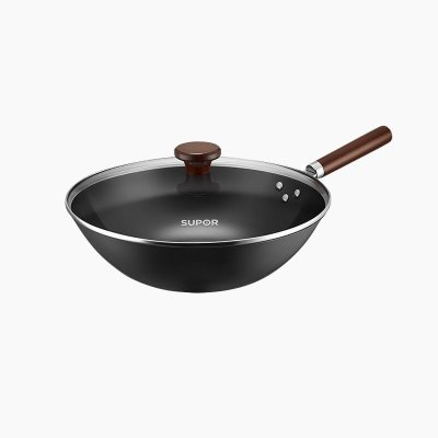 苏泊尔(SUPOR)VC32BH01 炒锅32cm不锈炒菜锅精铁无涂层明火专用原厂锅盖轻量