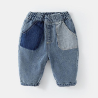 2023新款春秋婴幼儿韩版洋气长裤简约牛仔裤