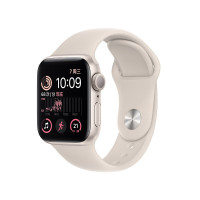 Apple Watch SE 2022款智能手表GPS款44毫米星光色铝金属表壳星光色运动型表带 MNJX3CH/A