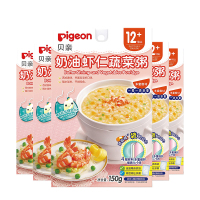 贝亲(Pigeon)婴幼儿辅食粥宝宝米糊粥 奶油虾仁蔬菜粥5包装 12-36个月150g*5