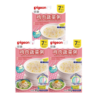贝亲(Pigeon)婴幼儿辅食粥 宝宝米糊粥 [7个月+]鸡肉蔬菜粥80g*3
