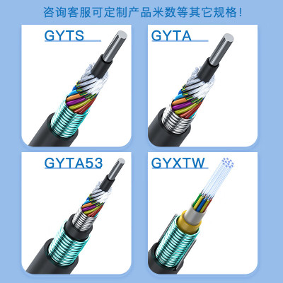 勇夺 GYTA53-12B1.3 重铠12芯单模室外光缆 GYTA53层绞式重铠装室外架空/管道地埋光纤线