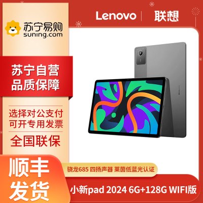 联想(Lenovo) 小新pad 2024 11英寸平板电脑 6G+128G 鸽子灰 骁龙685处理器 学习办公商用办公网课 企业采购