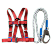 御皇康-A681五点式双钩绳耐磨户外施工双保险电力电工安全带高空作业空调安装