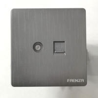 法恩莎(FAENZA) Q2系列 电视闭路电脑网线插座 开关插座 太空灰 86*86mm