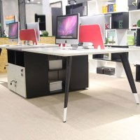 麦格尚 老板桌 简约现代板式大班台经理主管商务办公桌 中班台 1.8米 老板桌+椅子 左边侧柜(以人坐里面为准)