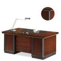 麦格尚 实木台 培训桌 会议发言台 条形台S601C14H两人位 新胡桃色1400*600*760