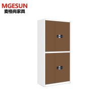 麦格尚 加厚电子密码保密机要文件柜铁皮双锁机密资料档案柜财务小钢柜子 DB 白咖国宝锁通双节柜 900*430*1850
