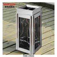 麦格尚 垃圾桶MGS-LJT-A0004 酒店大堂垃圾桶仿大理石不锈钢垃圾桶电梯口烟灰桶带烟灰缸G 不锈钢上开黑金花