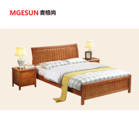 麦格尚 床MGS-C001F 实木床办公接待床 现代简约大床 酒店卧室床(20cm轻奢弹簧床垫) 1.8m床 G
