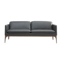 麦格尚 大气办公沙发 现代简约皮艺商务会客沙发FS88 黑色 真皮(三人位1790W*720D*750H)