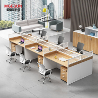 麦格尚 屏风工位MGS-BGZ0727卡座职员办公桌椅组合办公室6人财务桌 王型六人位-含柜椅