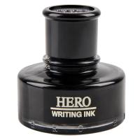 英雄(HERO) 钢笔墨水 非碳素颜料型品质墨水 不堵笔速干墨水 50ml 黑色