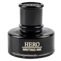 英雄(HERO) 钢笔墨水 非碳素颜料型品质墨水 不堵笔速干墨水 50ml 黑色