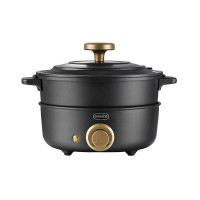 昂特(ANGTE) EHP-2002-MB 小火锅电火锅小型蒸锅电煮锅宿舍小锅家用多功能料理锅分体式易清洗小锅 经典黑