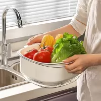 双层洗菜盆沥水篮家用厨房菜篮子客厅茶几果盘多功能洗水果滤水篮