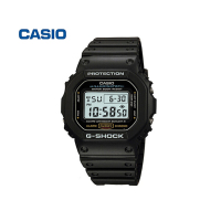 卡西欧(CASIO)G-SHOCK 男士通用双显手表 200m 防水运动电子表男 黑色 DW-5600E-1V