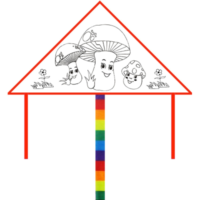 风筝空白风筝涂色绘画手工儿童风筝带图案风筝+60米线板+6色颜料1支笔图案随机 20个装