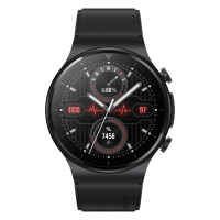 华为(HUAWEI) WATCH GT 2 Pro ECG金卡限定版运动智能手表(黑色氟橡胶表带)46mm