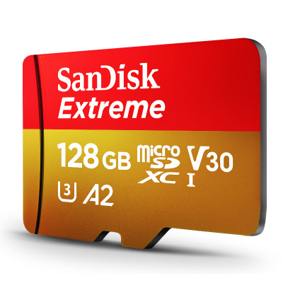闪迪(SanDisk)128GB TF(MicroSD)存储卡U3 C10 A2 V30 4K至尊极速移动版内存卡