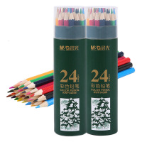 晨光AWP34305彩色铅笔 24色油性美术学生绘画填色笔 六角杆绿筒装