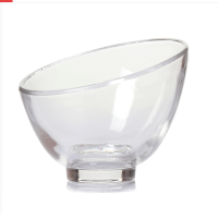 一痕沙 加厚透明玻璃斜口碗西式餐具水果沙拉碗自助餐厅菜碗凉菜碗调料碗 玻璃斜口碗 单个装