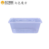七色魔方一次性透明塑料方形带盖餐盒1000Ml 300套/件 一件装