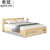 奇冠(QIGUAN) 定制实木油漆单人床 1000*2000*400mm 含床垫