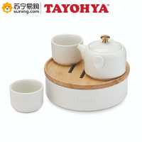 多样屋(TAYOHYA) 功夫茶具TA040301008ZZ 茶壶110ML 茶杯50ML 茶盘6寸 橡木托6寸
