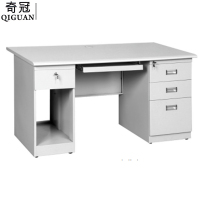奇冠(QIGUAN)钢制办公桌电脑桌职员桌财务桌员工桌 GZY-Z188 1400×700×760mm 左带斗主机柜
