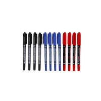 晨光(M&G) 小双头记号笔 细头2.0mm,极细头0.5mm MG-2130 12支/盒 蓝色 货期5-10天