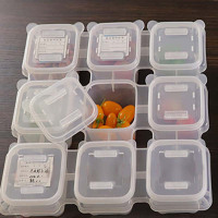 食品留样盒 九分格 透明版+20张标签 总容量约 2700ML