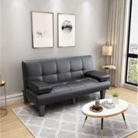 简易现代简约办公小户型沙发床 可折叠多功能两用客厅沙发 2000*760*750MM G 黑色
