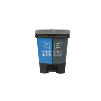 脚踏式组合垃圾筒 可回收加其他 蓝灰色 20L 长35.5CM宽29CM高42.5CM