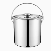 304不锈钢桶汤桶米桶圆桶手提式提油桶带盖储水桶 35*35cm 30L