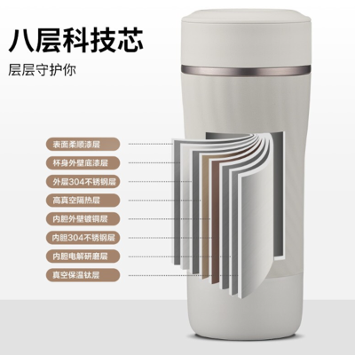 苏泊尔(SUPOR) 保温杯便携水杯子带茶滤 KC36FY10 珍珠白 360ml