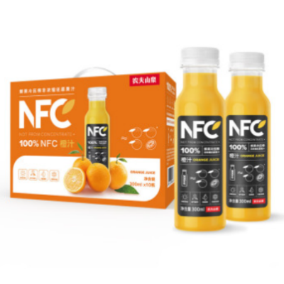 农夫山泉NFC 橙汁果汁饮料 300ml*10瓶