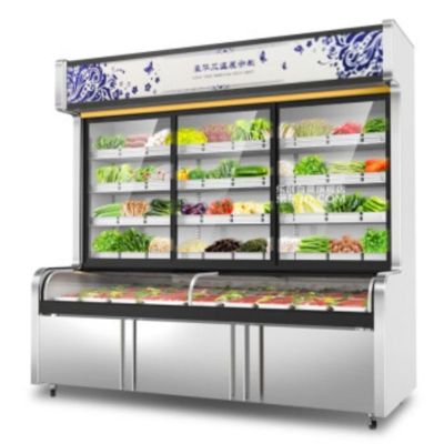 乐创(lecon)点菜柜展示柜烧烤冰箱保鲜柜商用冷藏柜蔬菜水果麻辣烫柜冷藏冷冻双温陈列柜LC-DCG2.0S