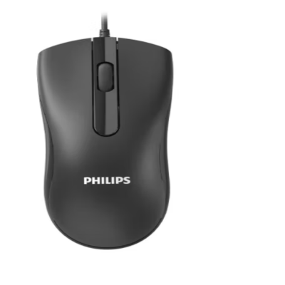 飞利浦(PHILIPS 有线鼠标 SPK7101 即插即用 人体工学 黑色 1000dpi