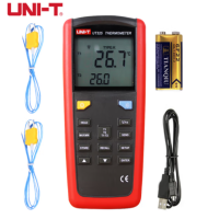 优利德 热电偶测温仪 接触式数显工业温度表表面电子温度计双路输入 UT325