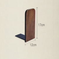 实木方头书立桌面 高17cm书挡-胡桃木(一对装)